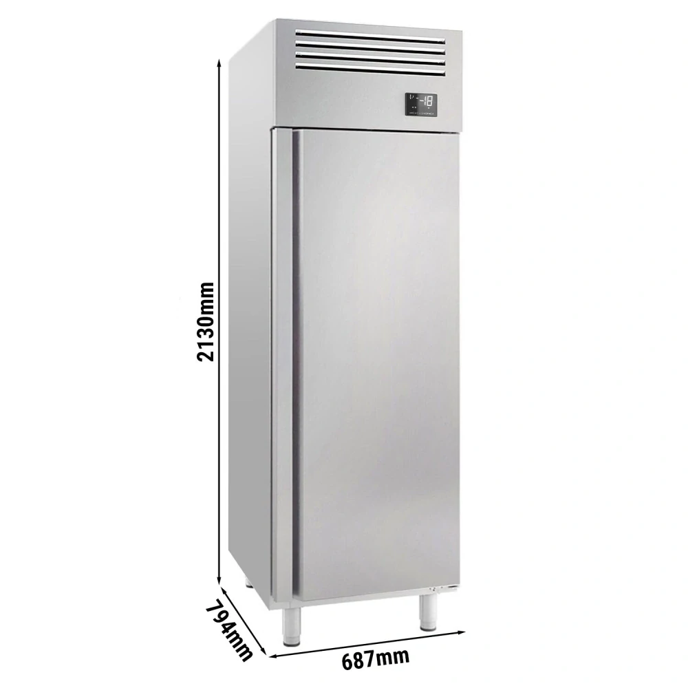Nerezová mrazicí skříň PREMIUM PLUS - GN 2/1 - 560 l - až -18 °C až -1 °C - s 1 dveře