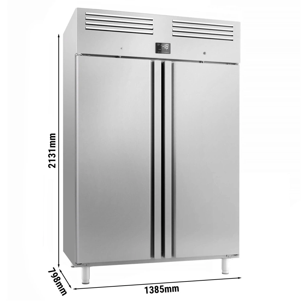 Nerezová mrazicí skříň Premium PLUS - GN 2/1 - 1240 L - se 2 dveřmi