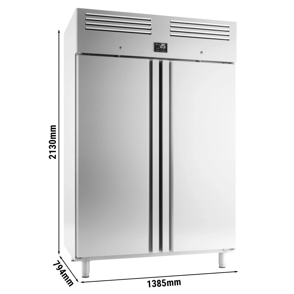 Nerezový pekárenský mrazák Premium PLUS - EN 600x400 - 1240 L - se 2 dveřmi