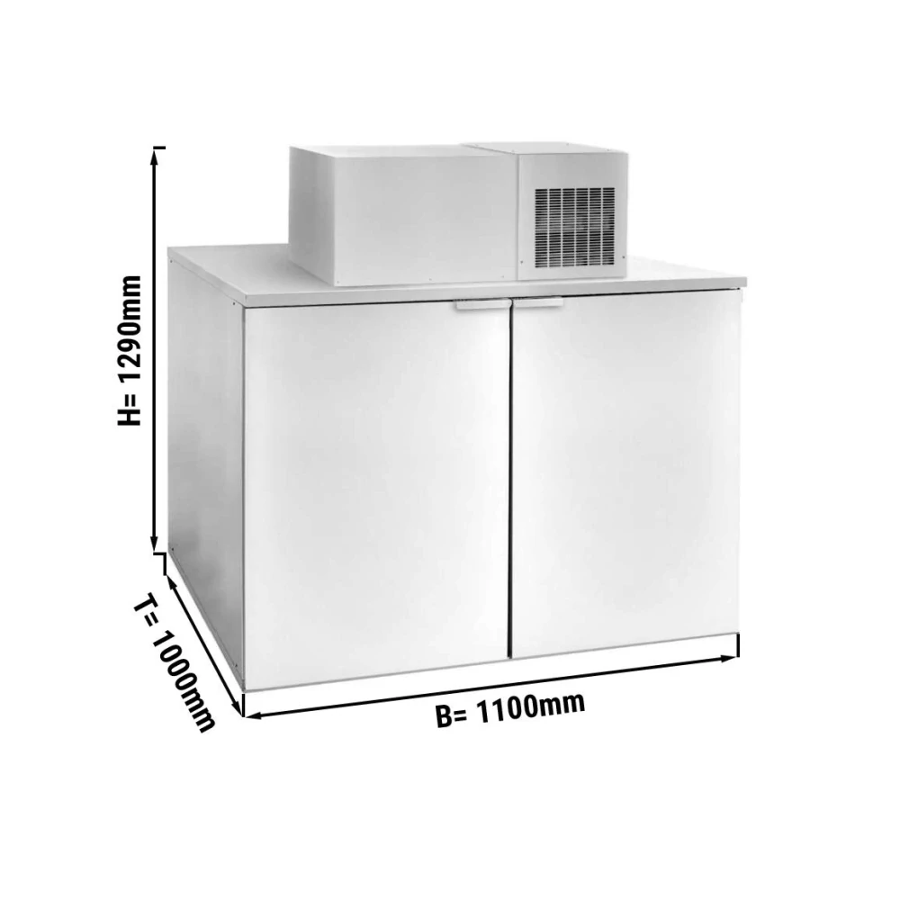 Chladicí box na sudy - s vestavným agregátem - 4x50 L sudy - 1100x1000 mm