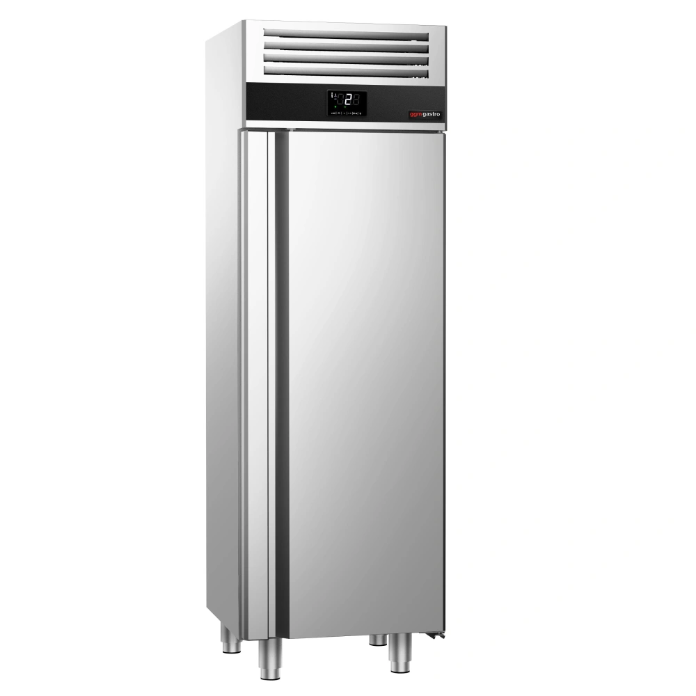 Nerezová skladovací lednice PREMIUM - 400 L - s 1 prosklenými dveřmi