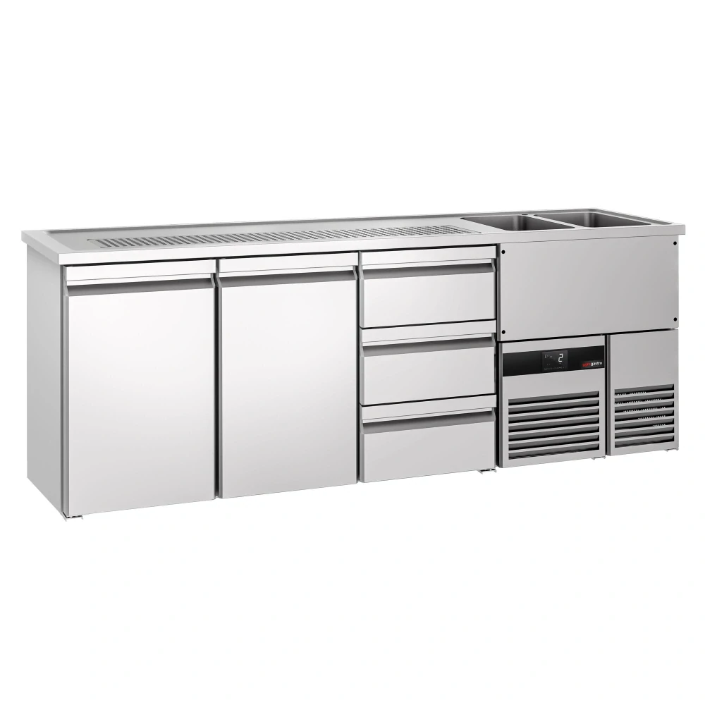 Výčepní pult PREMIUM - 2500x700 mm - 2 dveře & 3 zásuvky