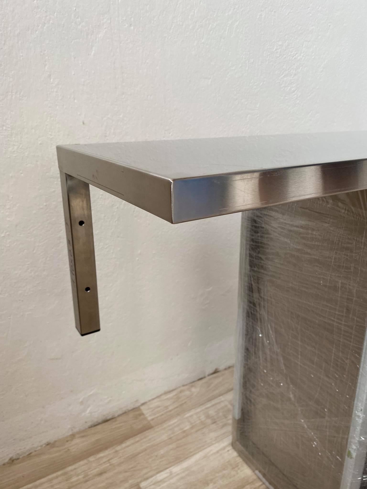 Nerezová nástěnná police 160x30x36cm