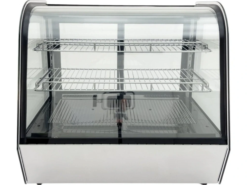 Stolní chladicí vitrína 120 l – zaoblená stříbrná
