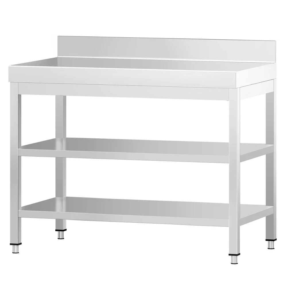 Nerezový stůl s 2 policemi 90x60x85cm