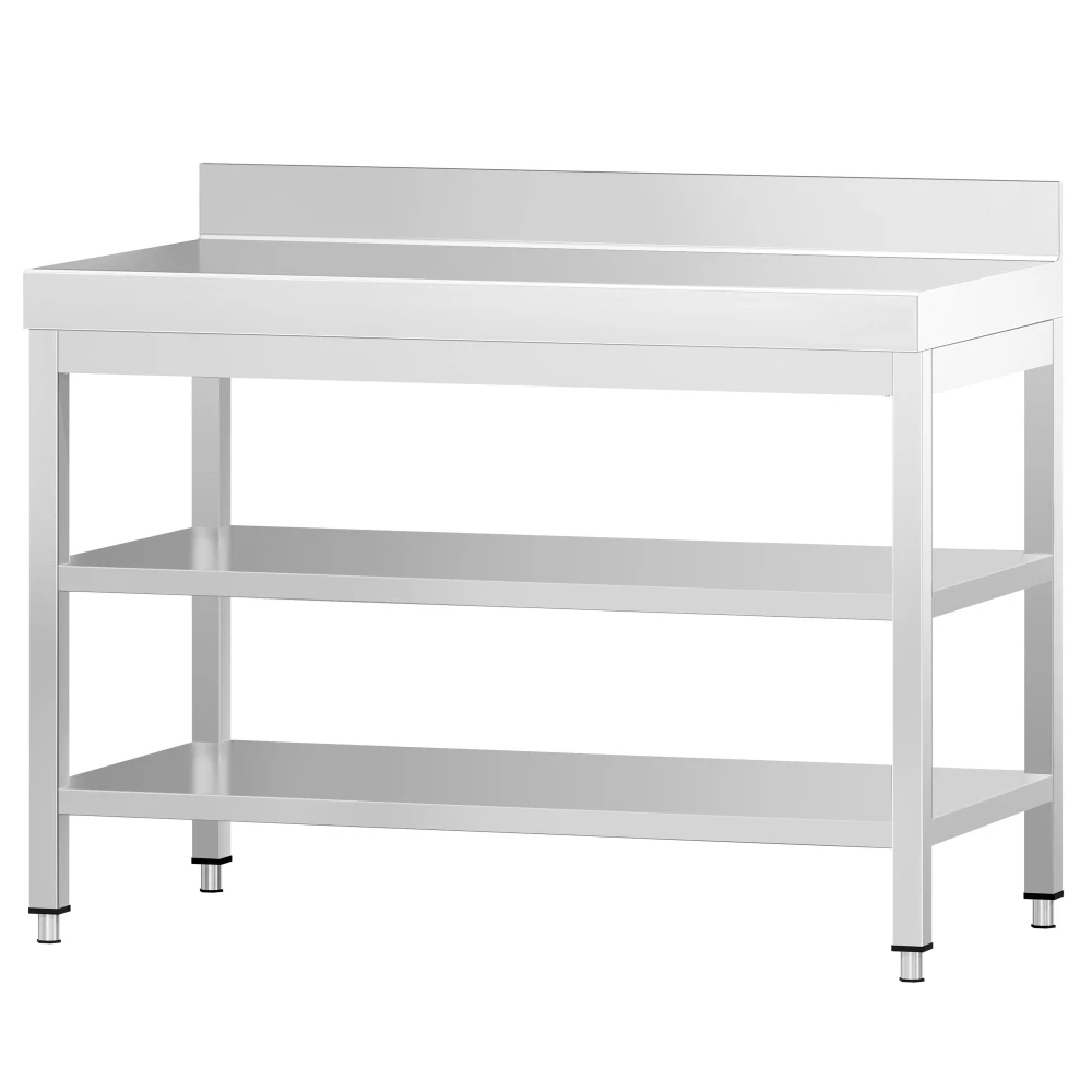 Nerezový stůl s 2 policemi 110x60x85cm