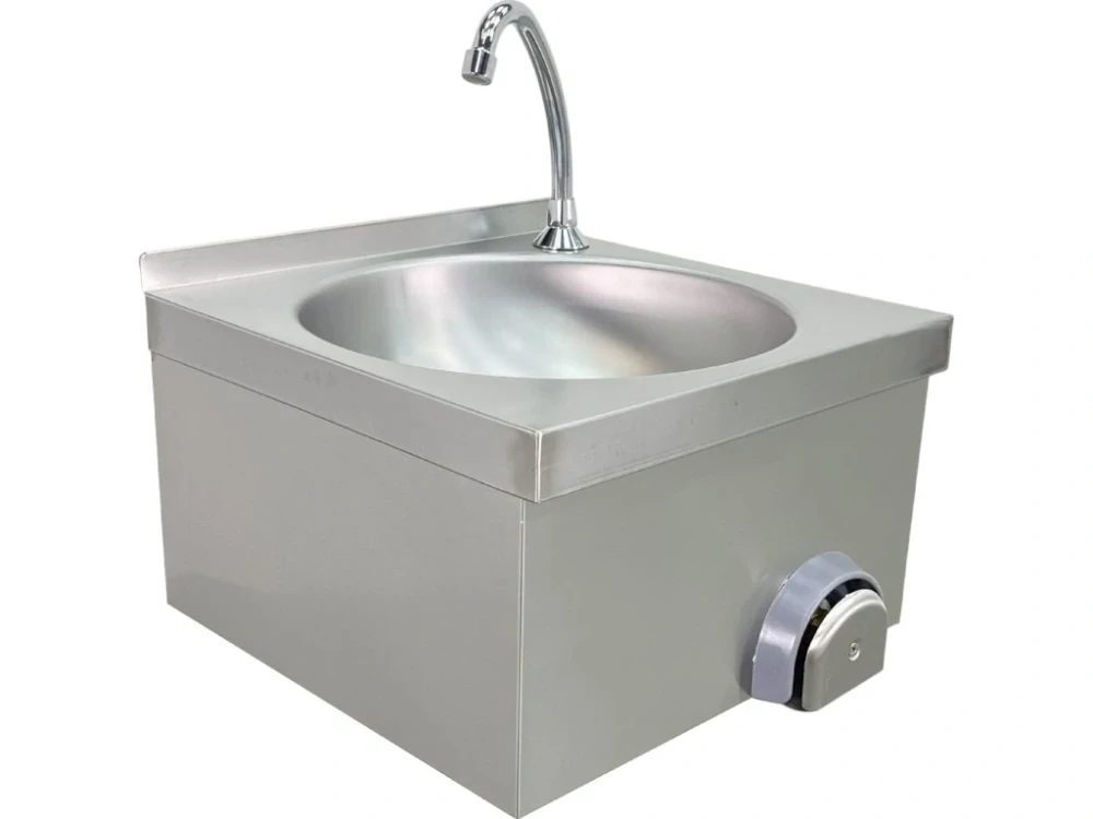Ruční umyvadlo – nerezové, s kolenním ovládáním – 40x40x31 cm