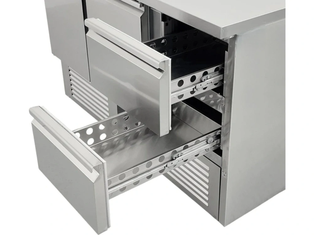 Chladicí stůl s 1 dvířky a 2 šuplíky vlevov