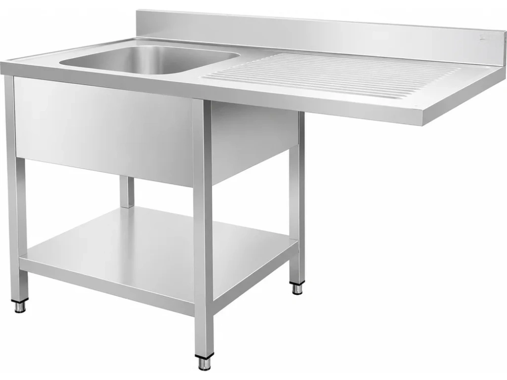 Nerezový dřez k myčce nádobí - 1 000 mm - 1 dřez vlevo - hloubka 700 mm