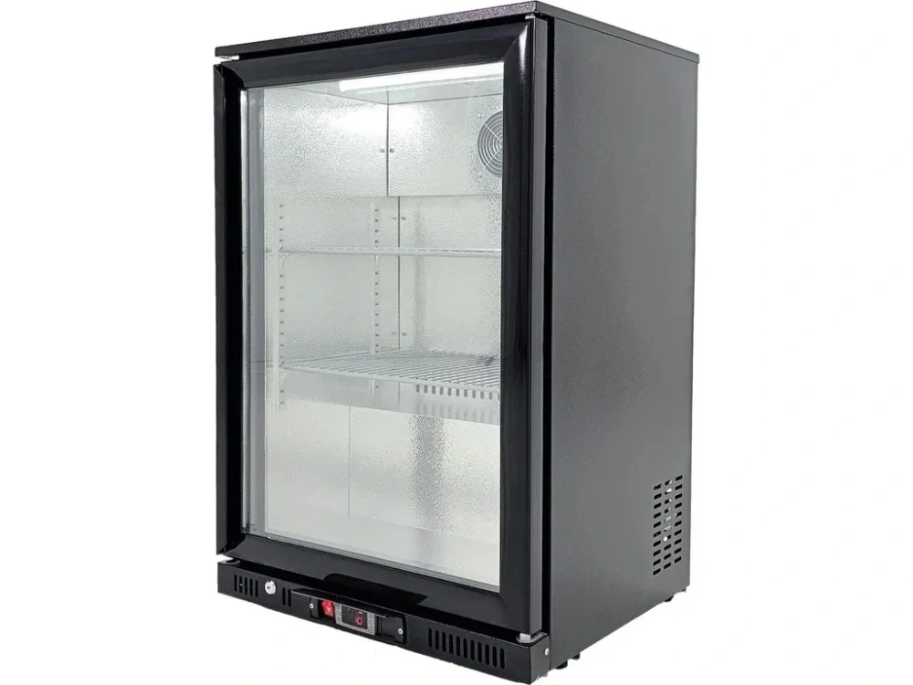 Barová lednice – 600 mm - 120 l, 1× skleněné dveře