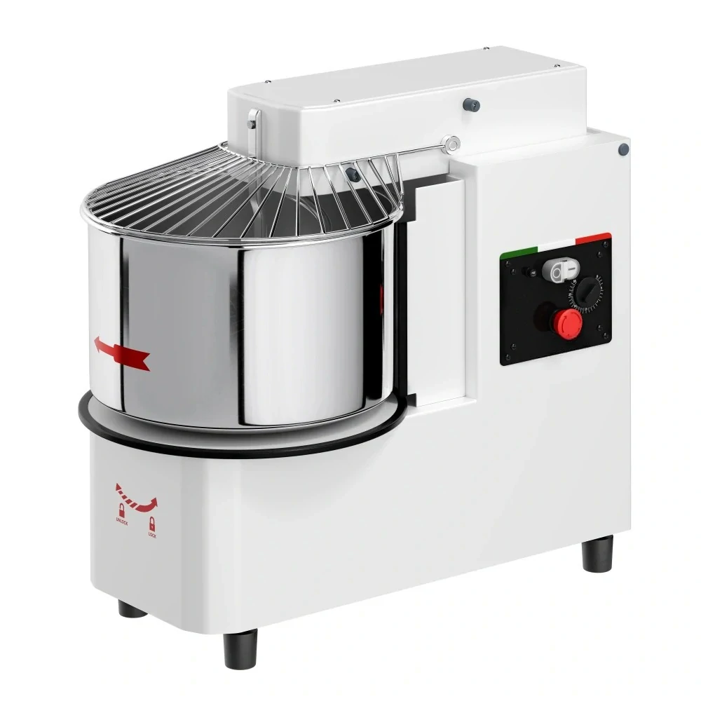 Hnětací stroj těsta - 42L / 38 kg - 1 rychlost - odnímatelný kotel a sklapovací míchadlo - funkce časovače