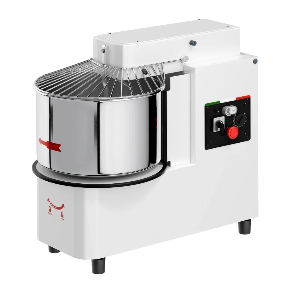 Hnětací stroj těsta - 42L / 38 kg - 2 rychlosti - odnímatelný kotel a sklapovací míchadlo - funkce časovače