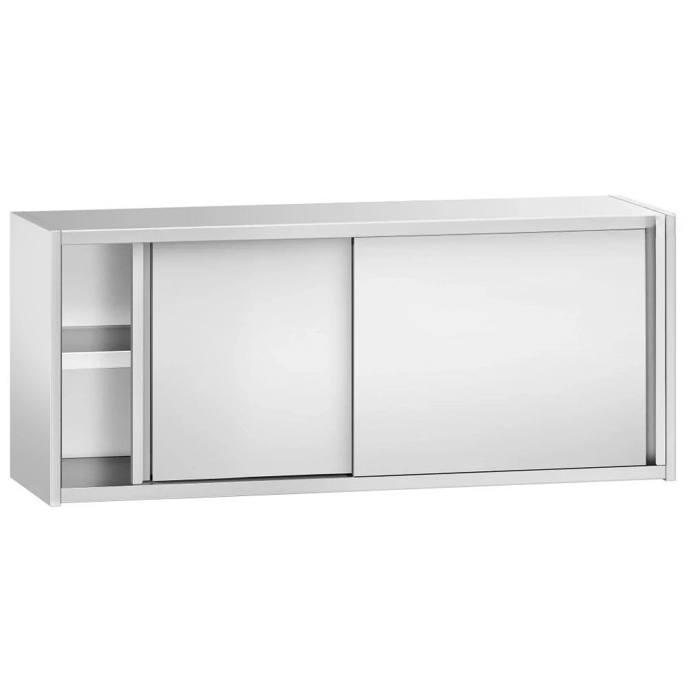 Nerezová nástěnná skříňka PREMIUM 1,8 m - s posuvnými dveřmi - výška 0,65 m