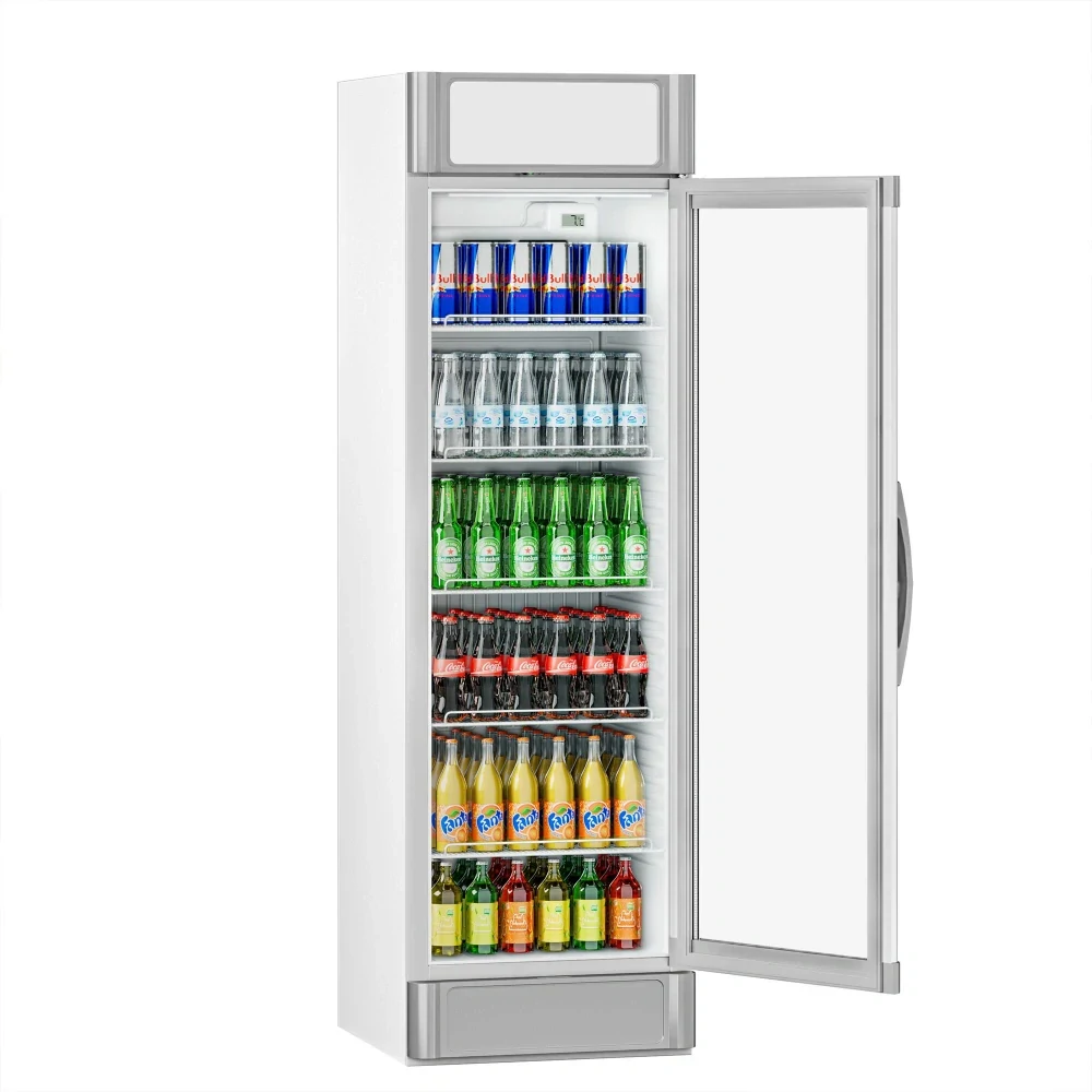 Lednice na nápoje - 347L - 1 skleněné dveře & reklamní displej