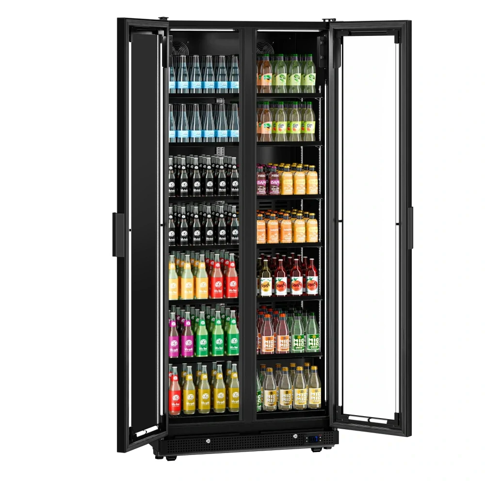 Lednice na nápoje - 898L - bezrámový design - 2 skleněné dveře