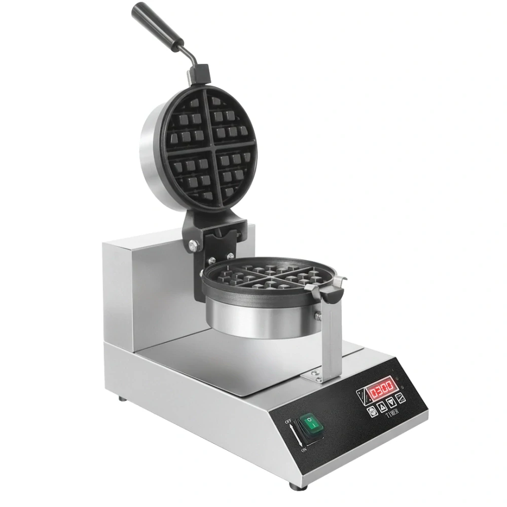 Vaflovač - jednoduchý - digitální - 1,3 kW - s pečicí plochou otočnou o 180° a ukazatelem teploty