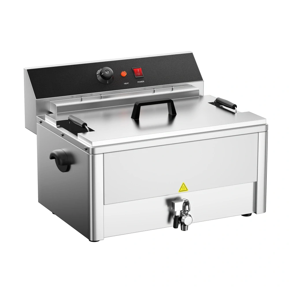 Elektrická fritéza na rybu 20,4L - s vypouštěcím kohoutkem