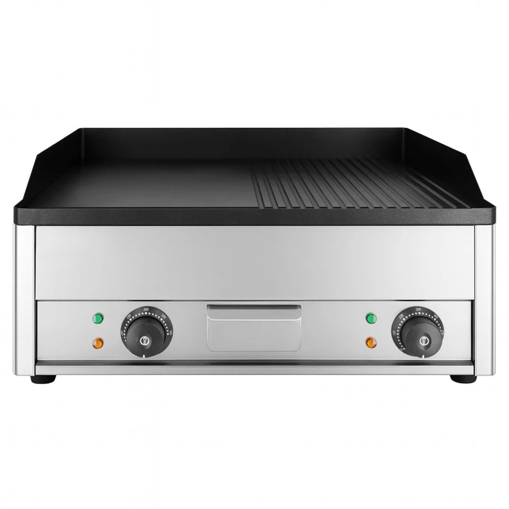 Elektrický gril - 4,4 kW - hladký a drážkovaný - grilovací plocha: 600x335 mm