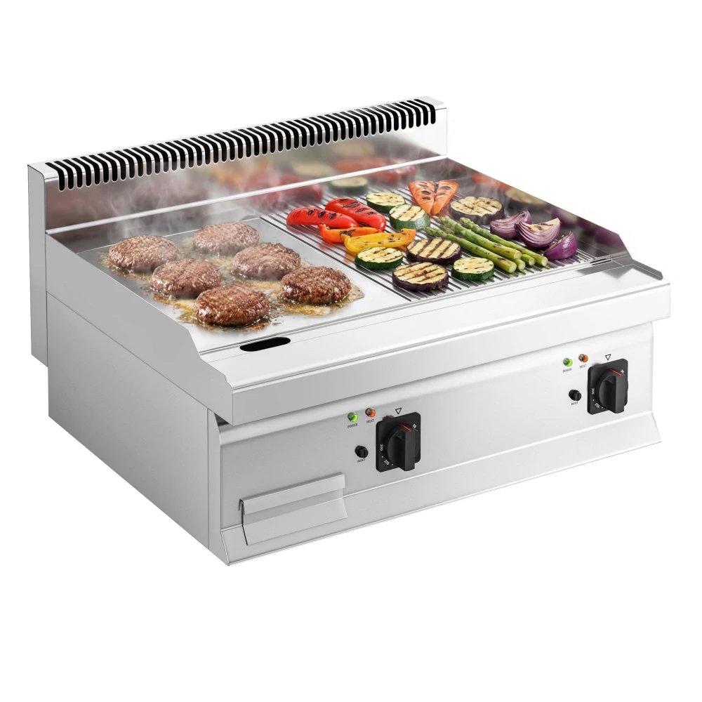 Elektrický gril - hladký + drážkovaný (7,1 kW)