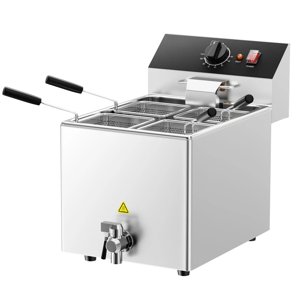 Vařič těstovin - 8 L - 3,25 kW - s vypouštěcím kohoutkem - vč. 4 košů