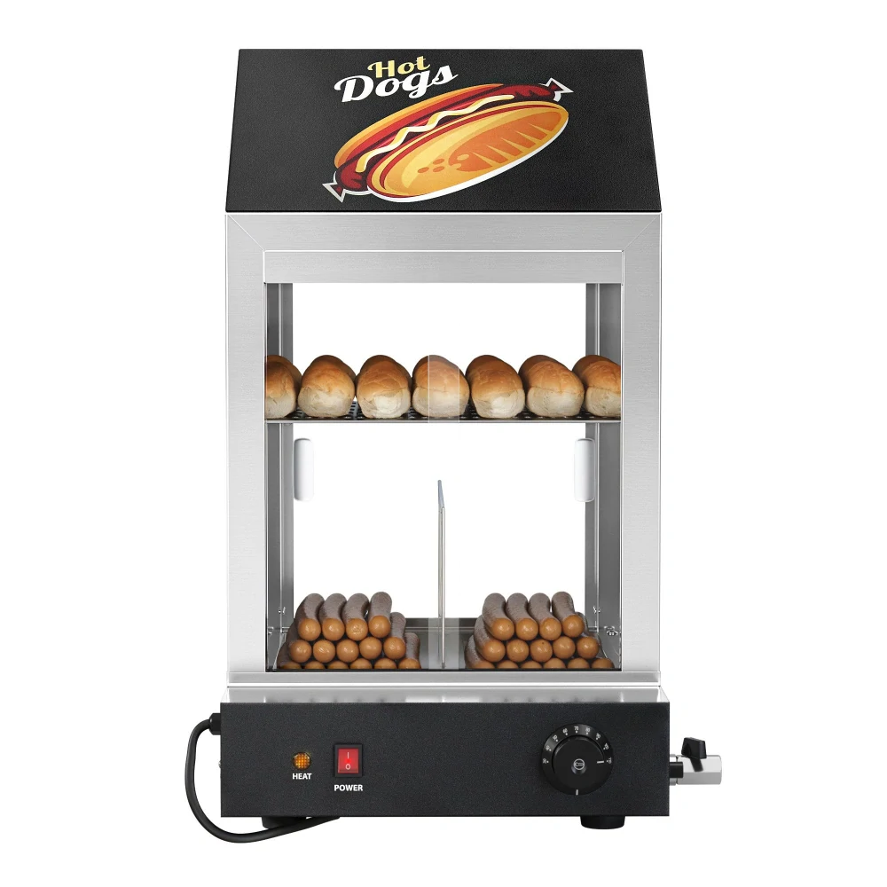 Hotdogovač / Ohřevná vitrína - 1,2 kW - 2 police