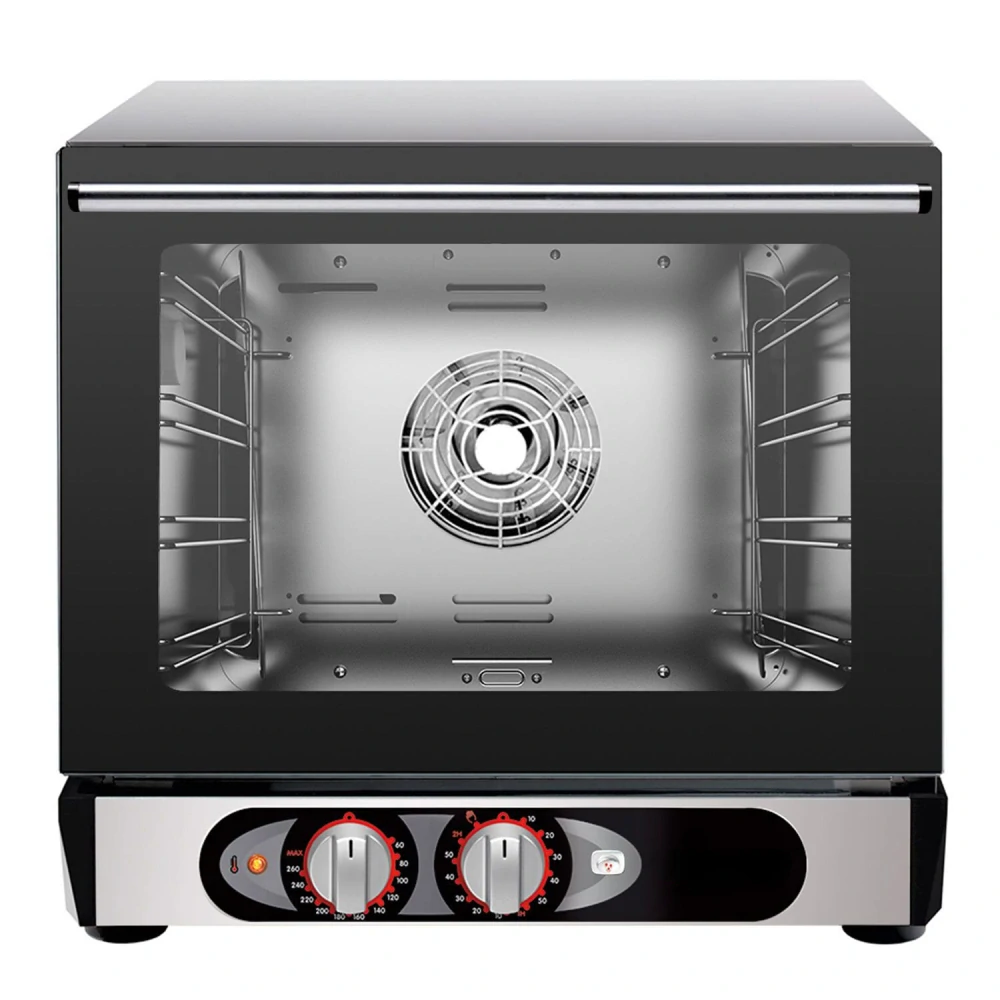 Elektrická Pekárenská horkovzdušná trouba s funkcí páry - Manuální - 4x EN 60x40 - vč. 4 plechy 450x340 mm & držáky plechů