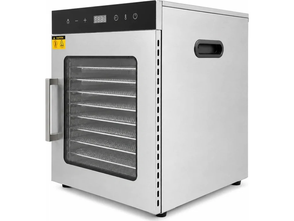 Sušička potravin s 10 nerezovými rošty – 800 W – 30 až 90 °C