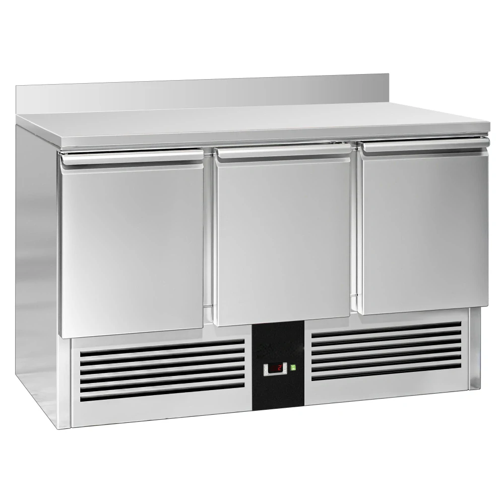 Chladicí stůl PREMIUM - 1370x700 mm - 3 dveře - zadní lišta