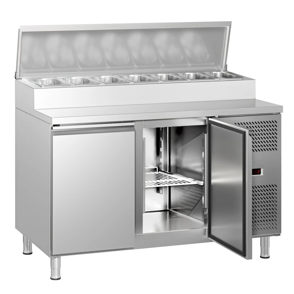 Přípravný stůl ECO - 1360mm - 2 dveře - pro 7× GN 1/3