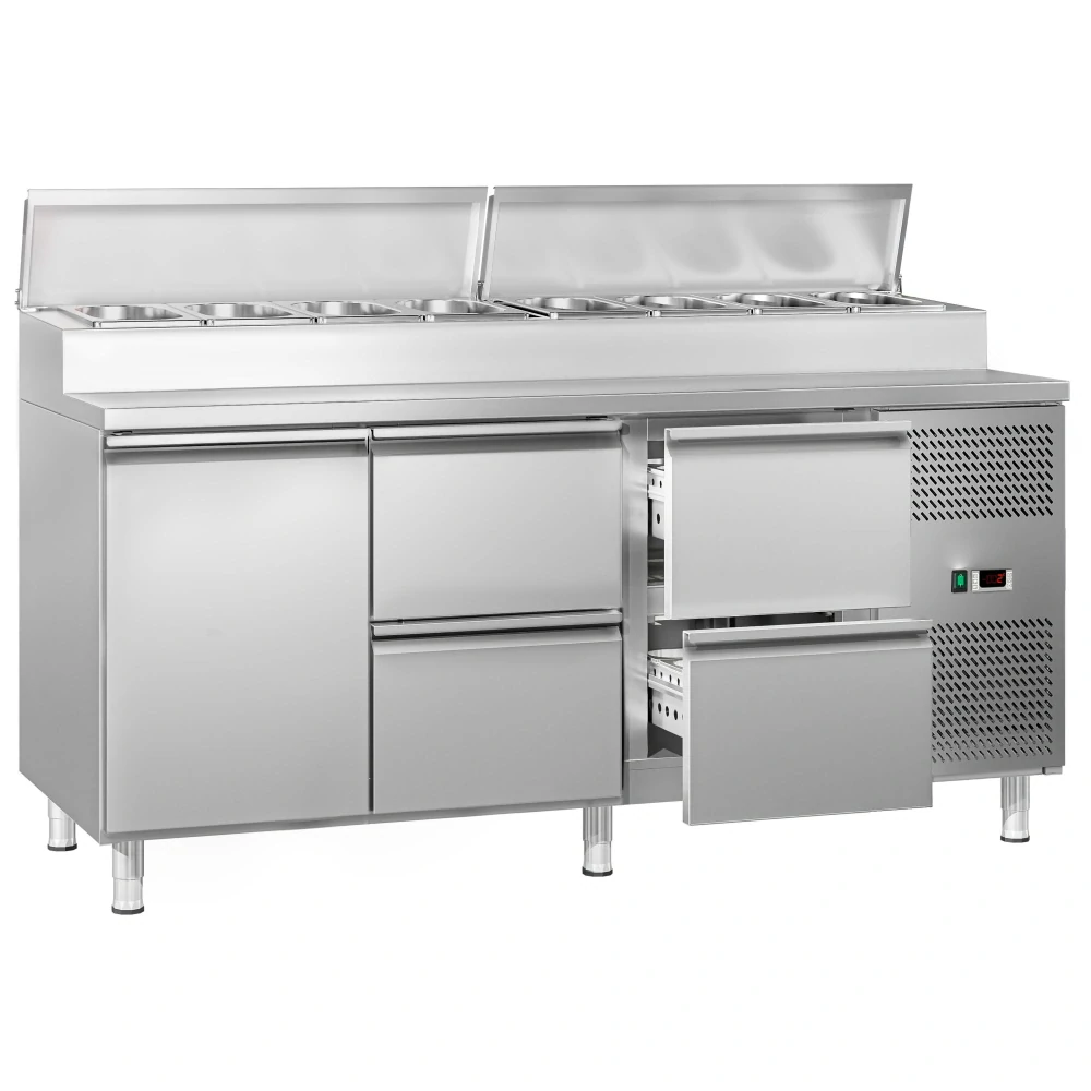 Přípravný stůl ECO - 1795 mm - 1 dveře & 4 zásuvky - pro 8× GN 1/3
