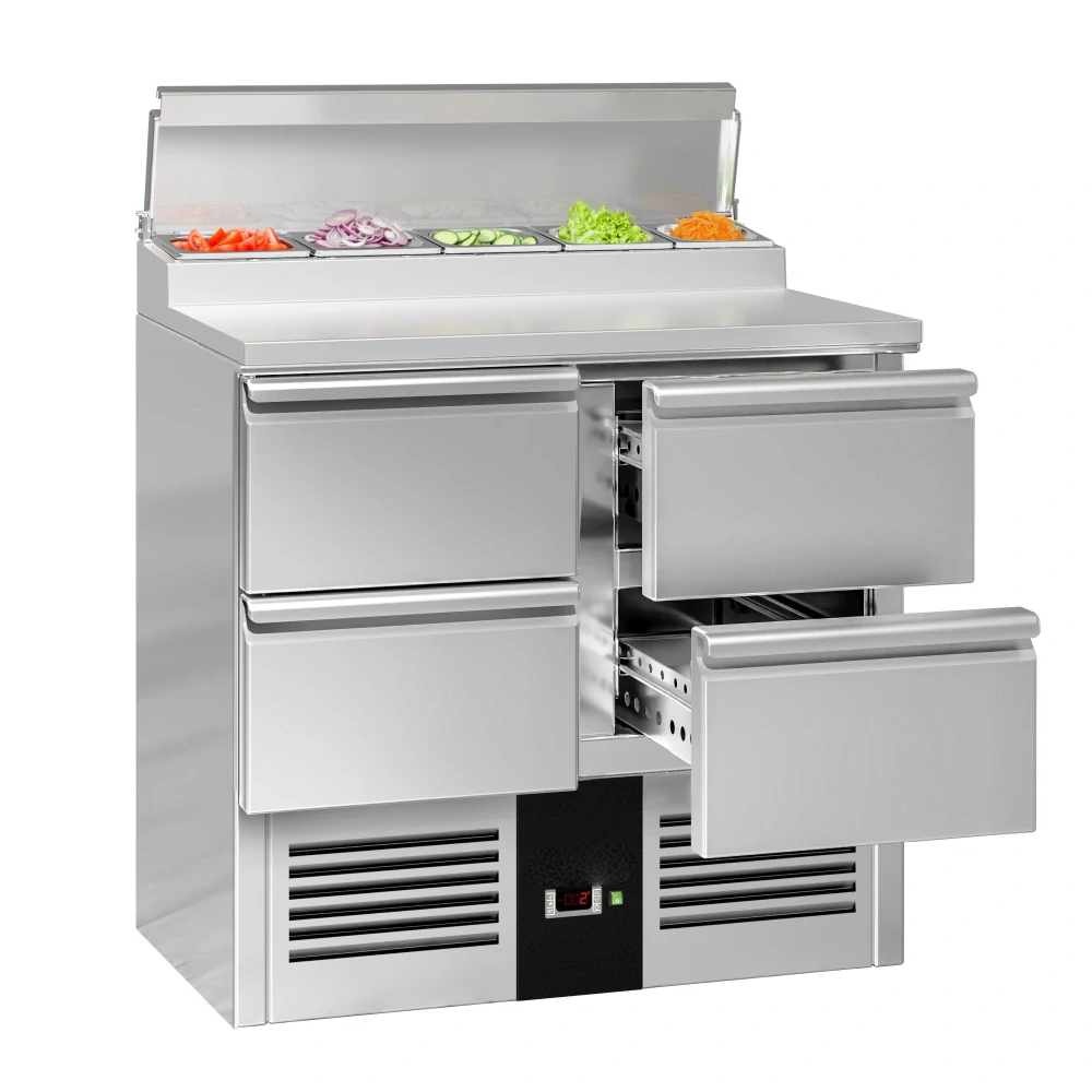 Přípravný stůl Mini PREMIUM - 900x700 mm - 4 zásuvky - pro 5× GN 1/6