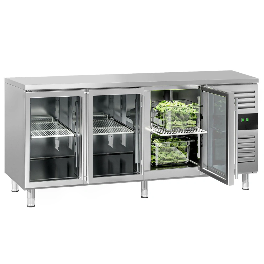 Chladicí stůl ECO - 1800x700 mm - Se 3 skleněnými dveřmi