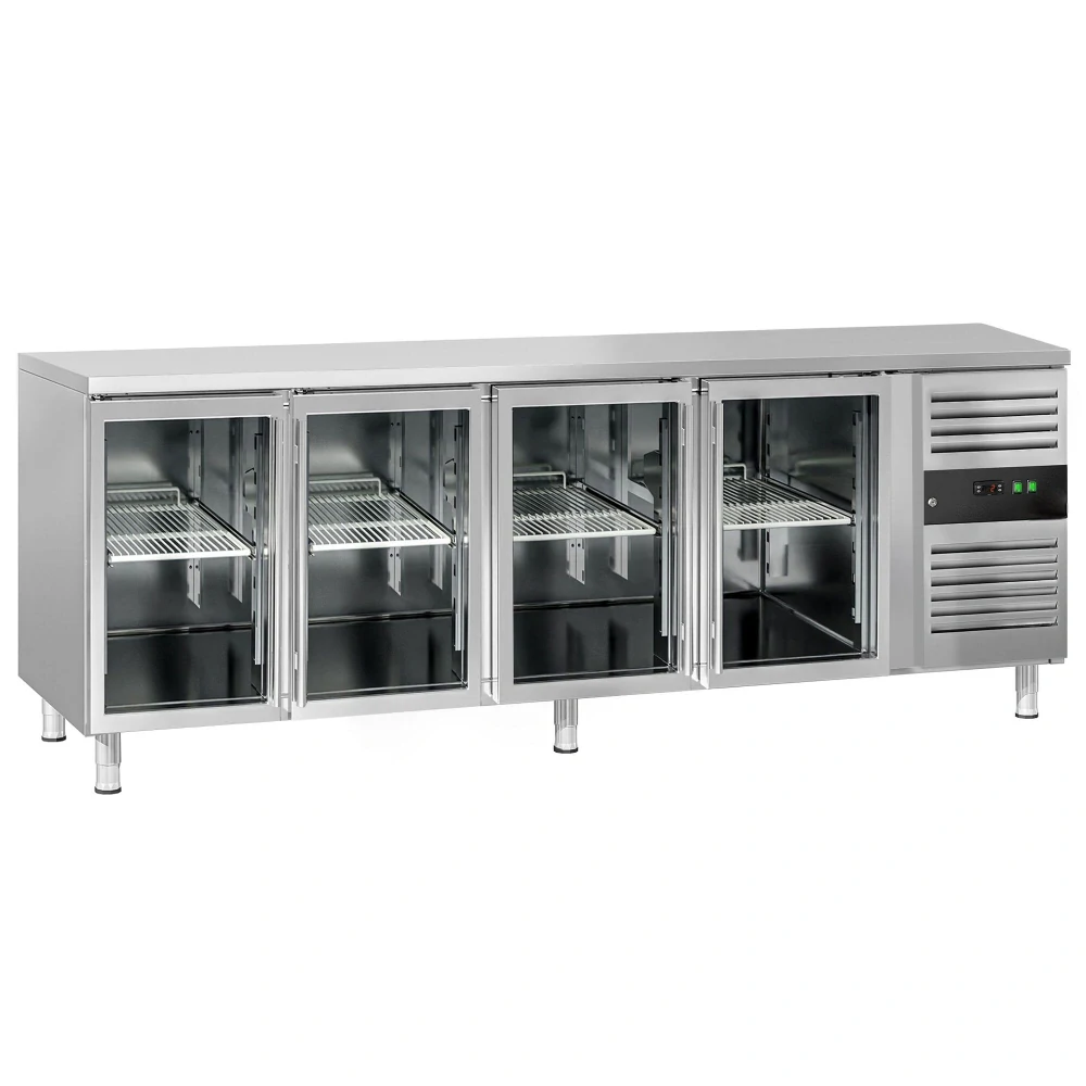 Chladicí stůl ECO - 2200x700 mm - Se 4 skleněnými dveřmi