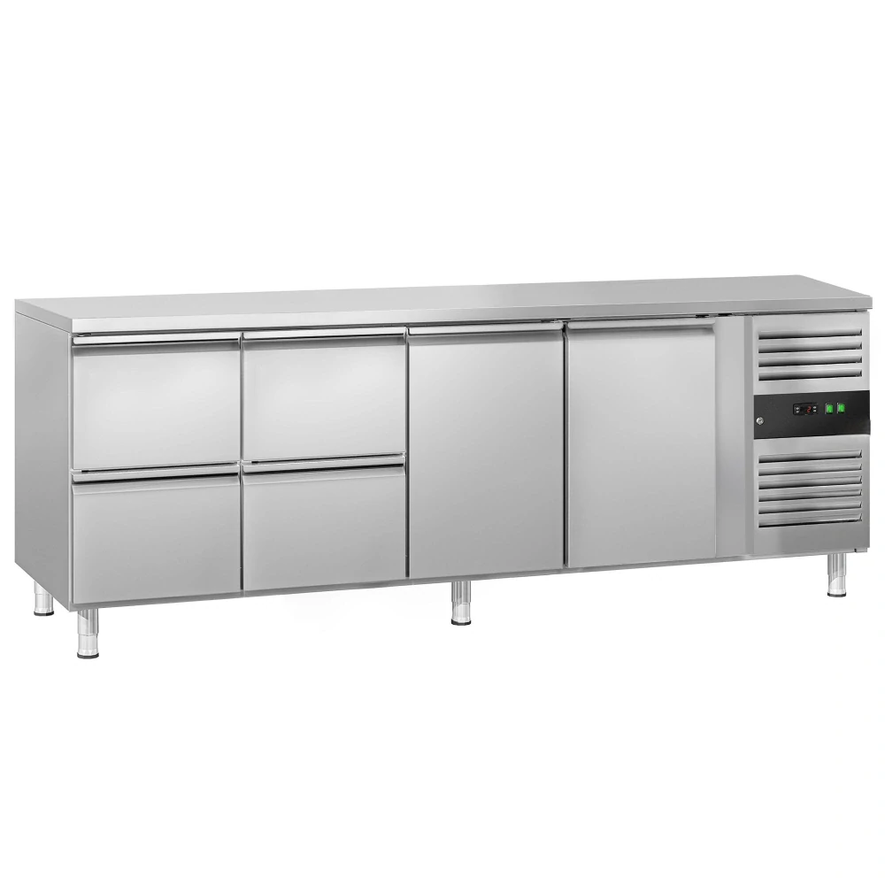 Chladicí stůl ECO - 2230x700 mm - se 2 dveřmi - se 4 zásuvkami