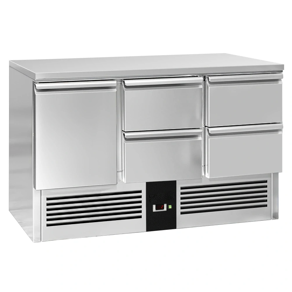 Chladicí stůl PREMIUM - 1370x700 mm - 1 dveře - 4 zásuvky
