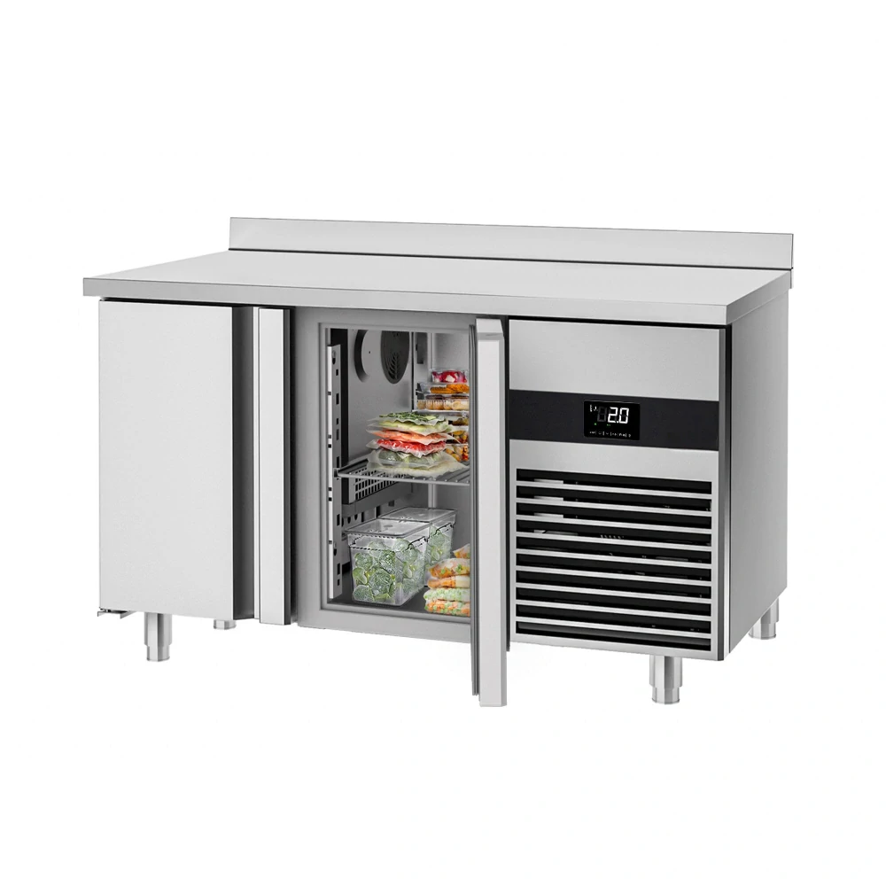 Chladicí stůl PREMIUM - 1400x600 mm - Se 2 dveřmi - Se zadní lištou