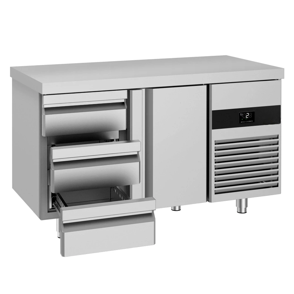 Chladicí stůl PREMIUM - 1400x700 mm - 1 dveře - 3 zásuvky