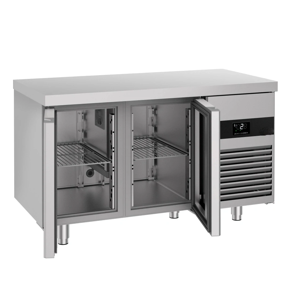 Chladicí stůl PREMIUM - 1400x700 mm - 2 skleněné dveře