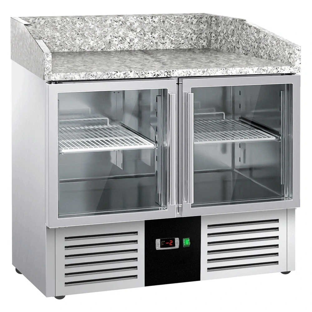 Chladicí stůl na pizzu PREMIUM - 935x700 mm - se 2 dveřmi