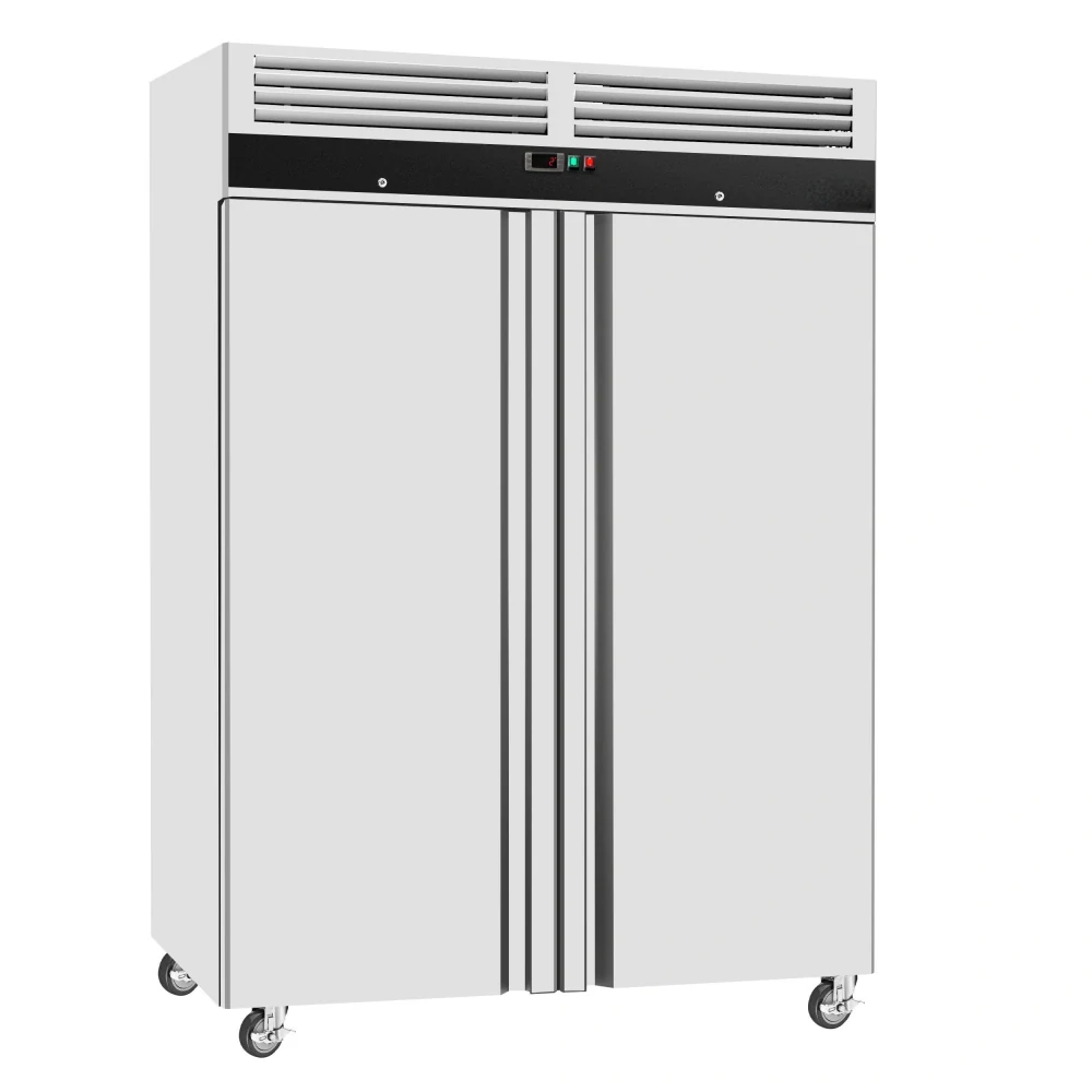 Nerezová skladovací lednice ECO - 1200 L - s 2 dveřmi