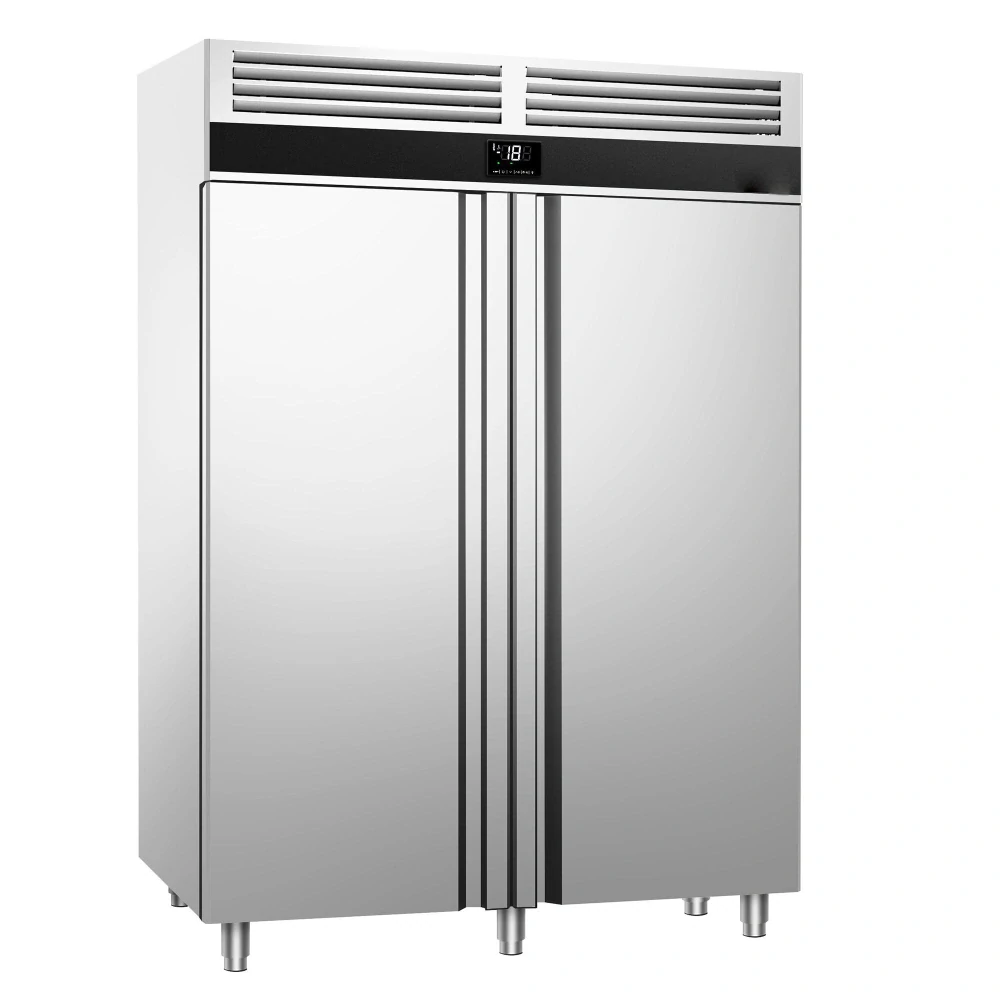 Nerezová mrazicí skříň PREMIUM - GN 2/1 - 1400 L - se 2 dveřmi