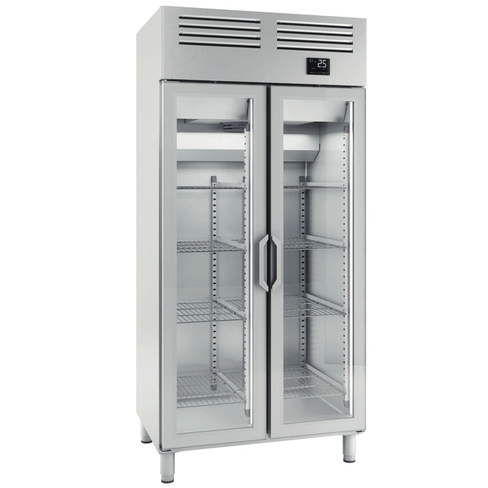 Nerezová chladicí skříň PREMIUM PLUS - GN 1/1 745 L - Se 2 skleněnými dveřmi