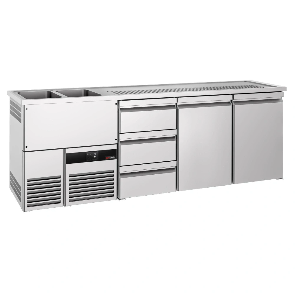 Výčepní pult PREMIUM - 2500x700 mm - 2 dveře & 3 zásuvky