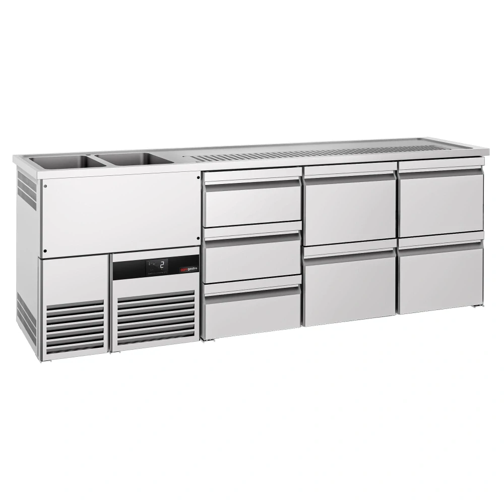 Výčepní pult PREMIUM - 2500x700 mm - 7 zásuvek