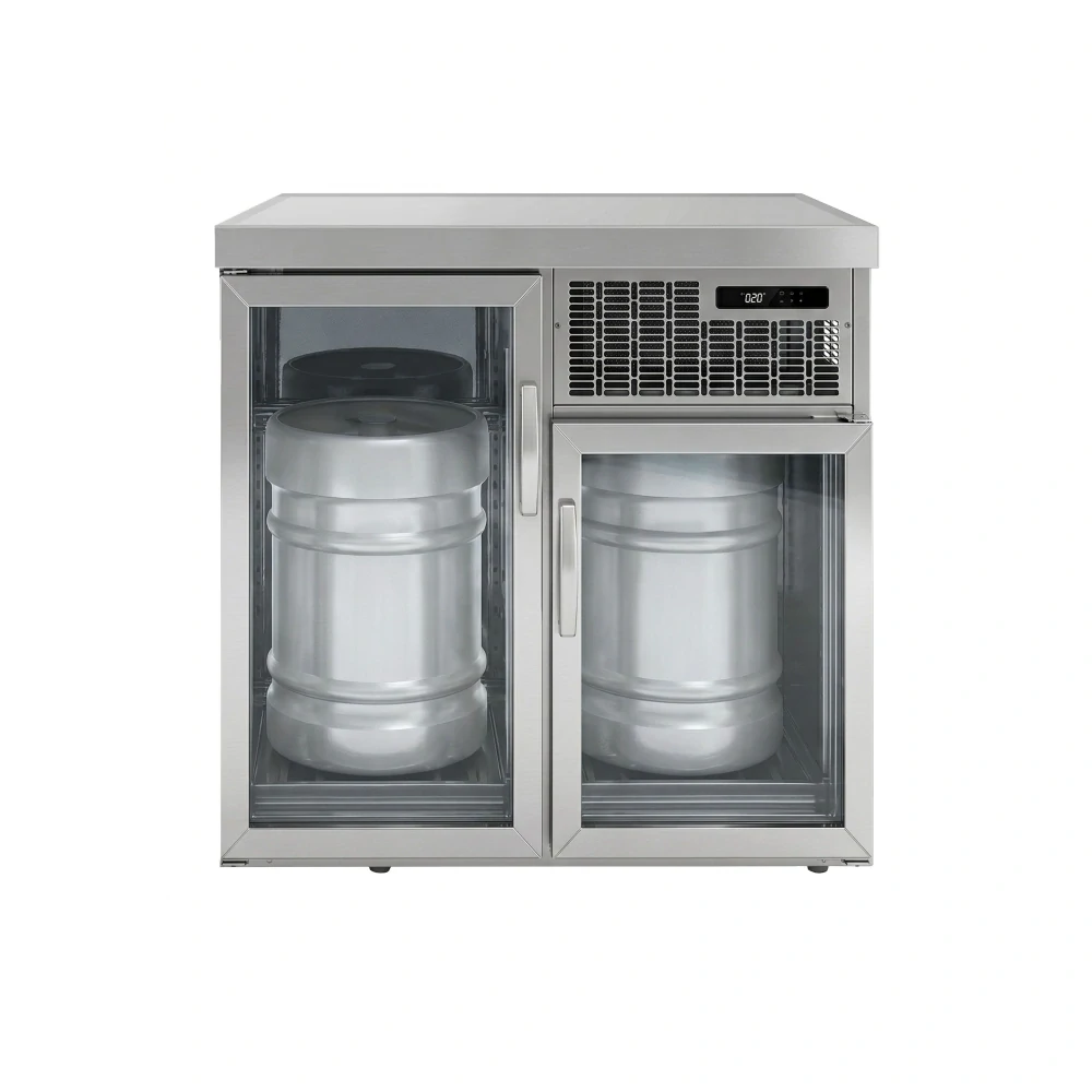 Chladič na sudy - 2x50 L sudy - 1100x600 mm - se 2 skleněnými dveřmi