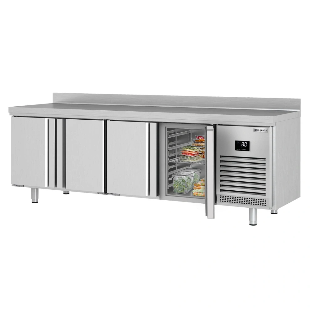 Chladicí stůl PREMIUM PLUS - 2452x700x mm - se 4 dveřmi - se zadním lištou
