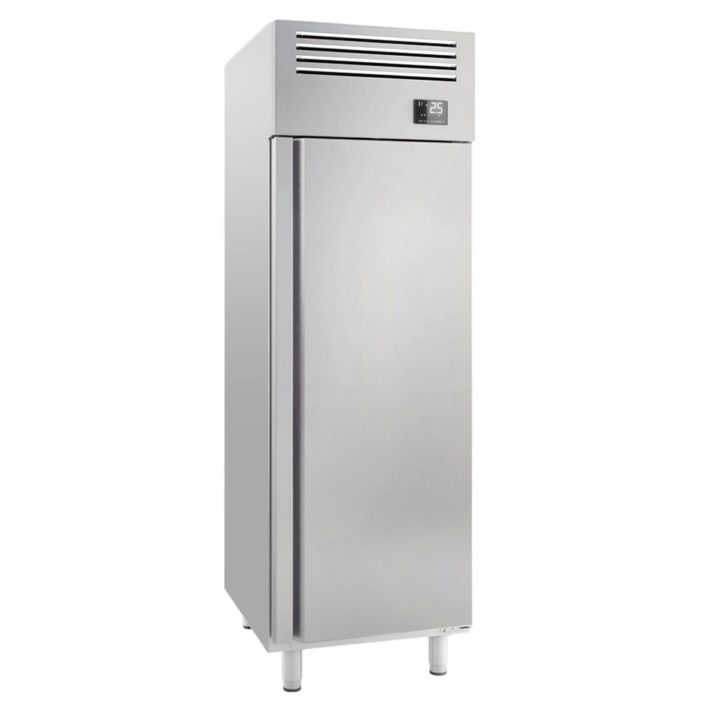 Nerezová chladicí skříň PREMIUM PLUS - GN 2/1 - 687 mm - 560 l - až +8 °C - s 1 dveře - Digitální termostat; Samozavírací dveře; LED osvětlení;…