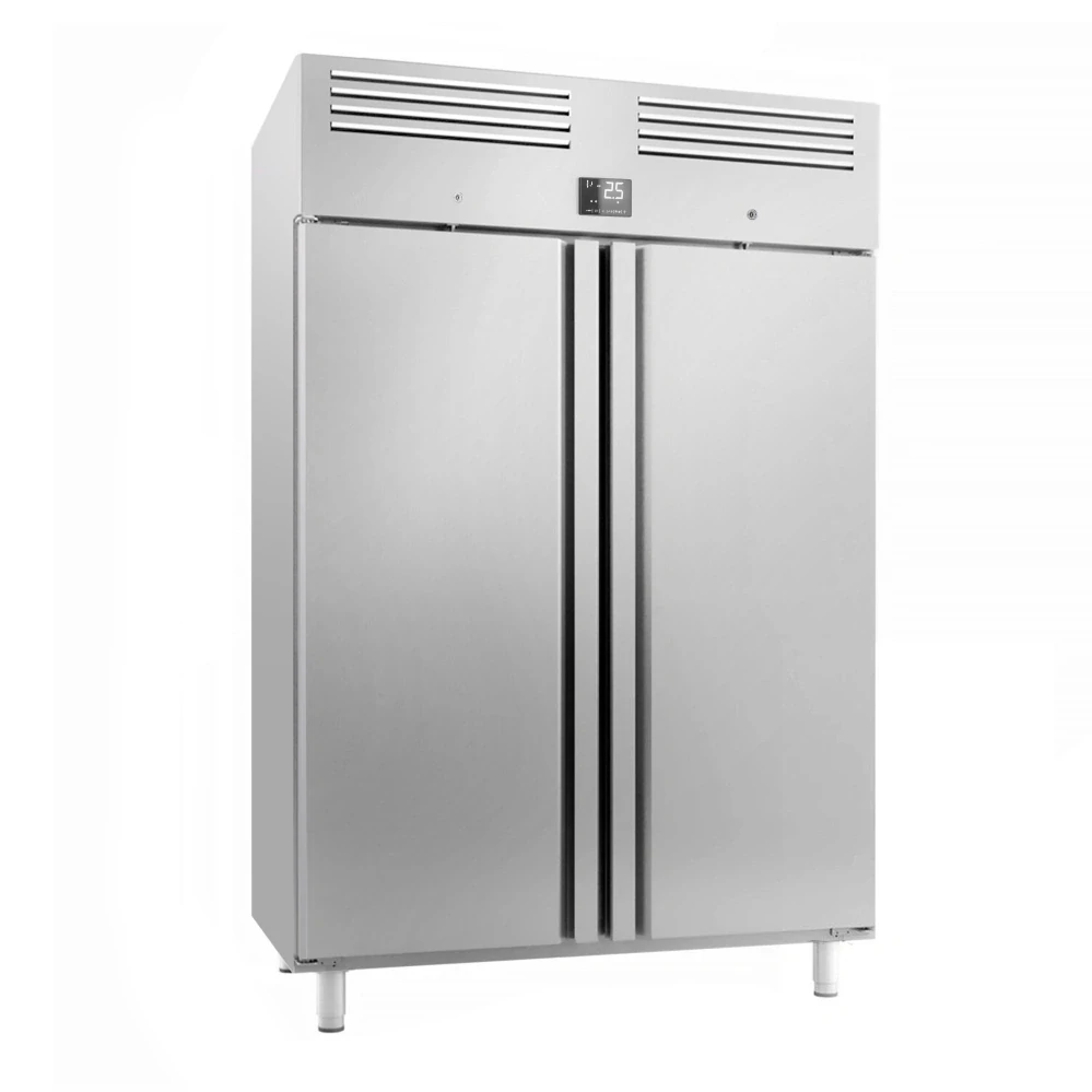 Nerezová chladicí skříň PREMIUM PLUS - GN 2/1 - 1 385 mm - 1 240 l - až +8 °C - s 2 dveře - Digitální termostat; Uzamykatelné dveře; Samozavírací…