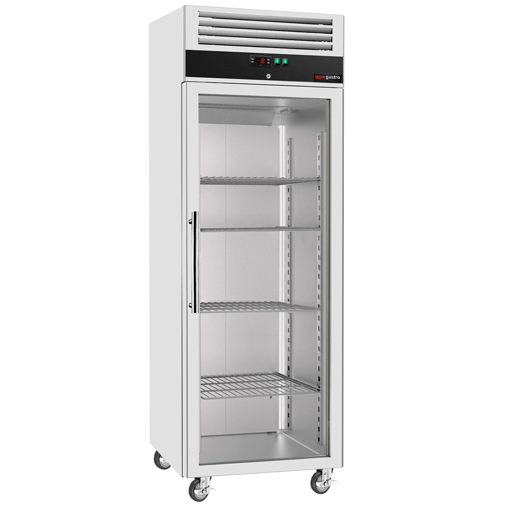 Nerezová mrazicí skříň ECO - 600 L - s 1 prosklenými dveřmi