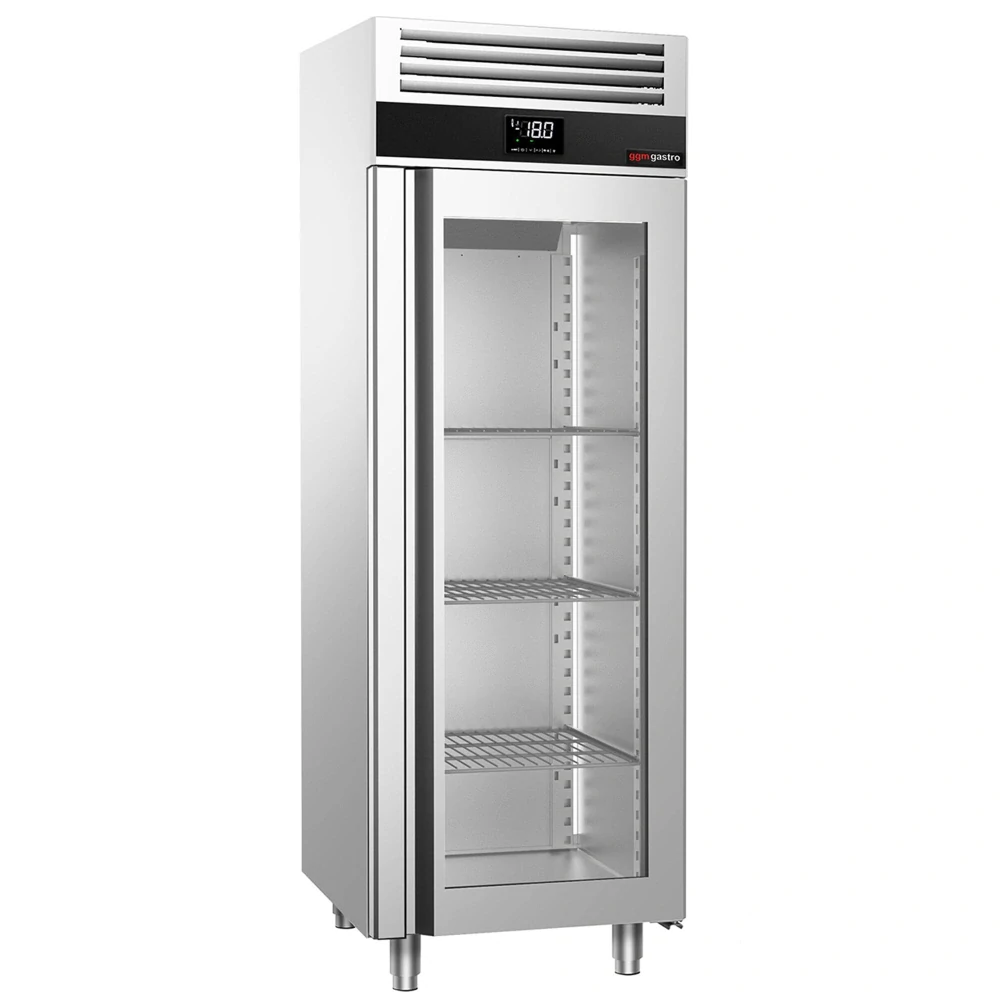 Nerezová mrazicí skříň PREMIUM - GN 2/1 - 700 L - s 1 prosklenými dveřmi